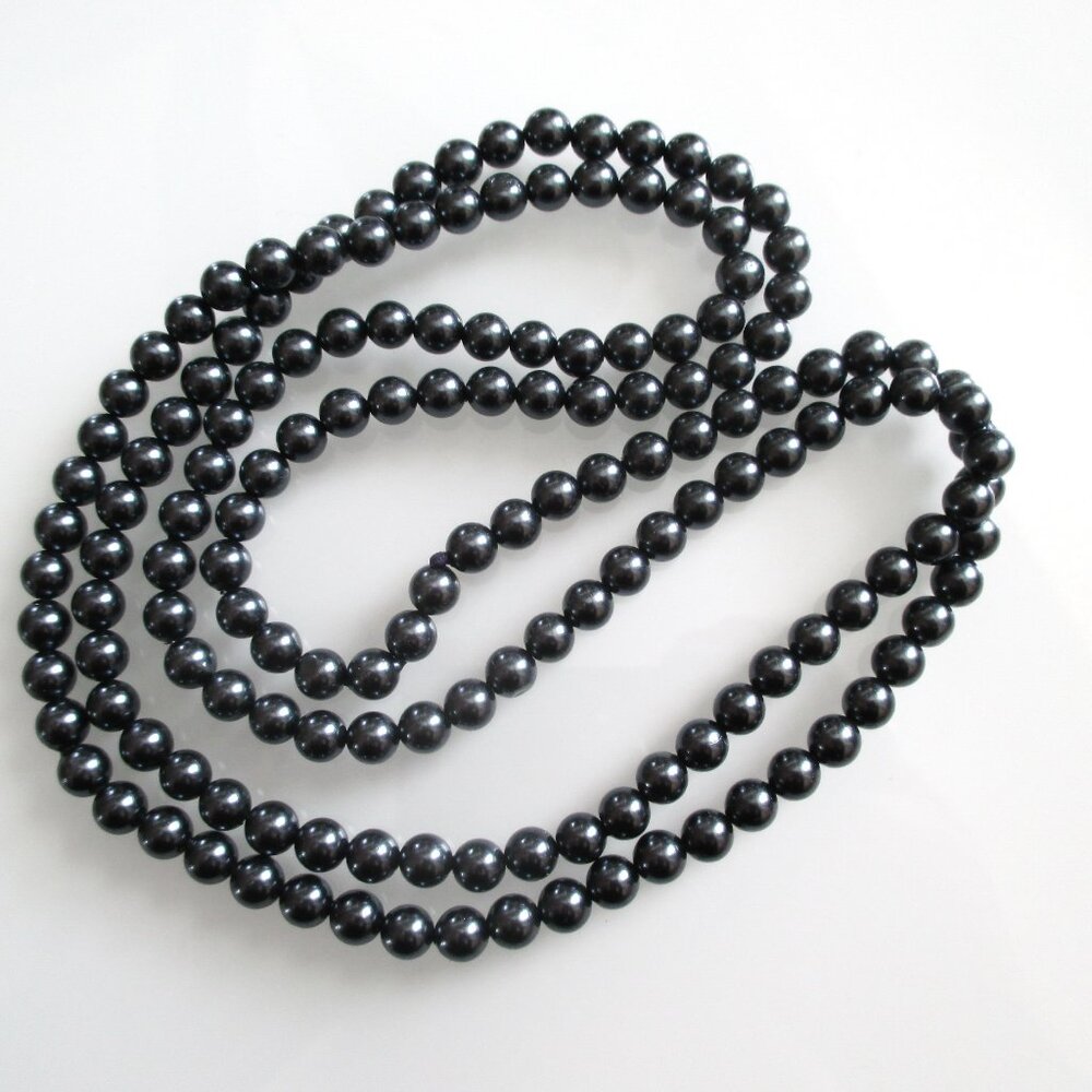 Dark Grey Pearls 6 mm 35" Strand or Necklace